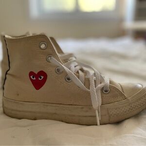 Comme des Garcons CDG PLAY Converse Chuck Taylor Hi OG Small Heart SZ 6 Women’s